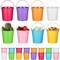 24 Pieces Small Metal Buckets Colored (Purple, Orange, Rose Pink, Green, Pink, Blue, White, Yellow) 4.13"L x 4.13"W x 3.15"H